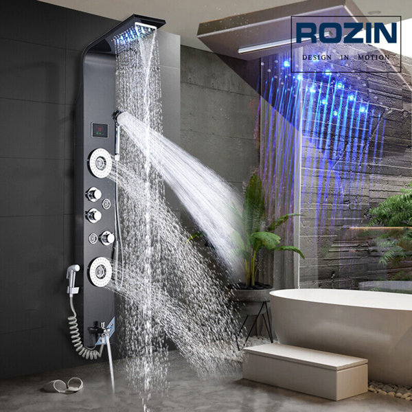 Augusts 49'' Shower Panel with Adjustable Shower Head Wayfair